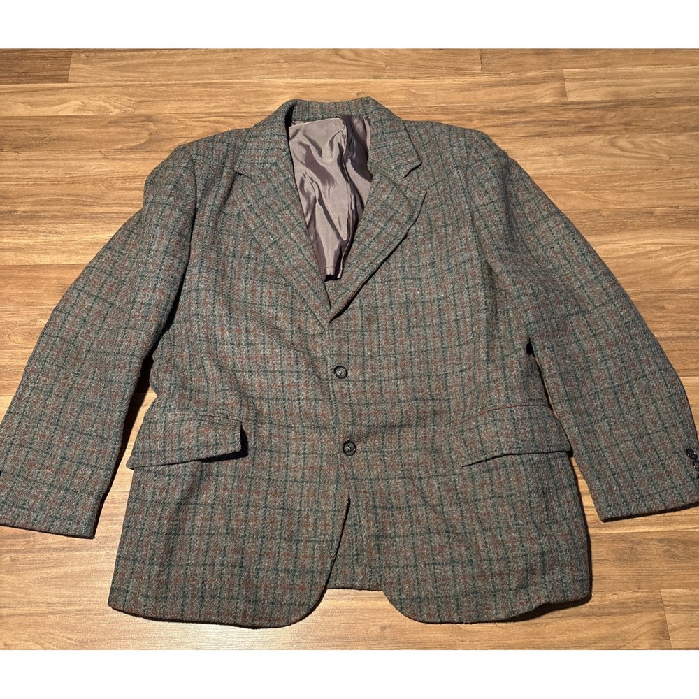 Vintage Harris Tweed Blazer Sport Jacket Gray Wool Tweed Regular Fit M